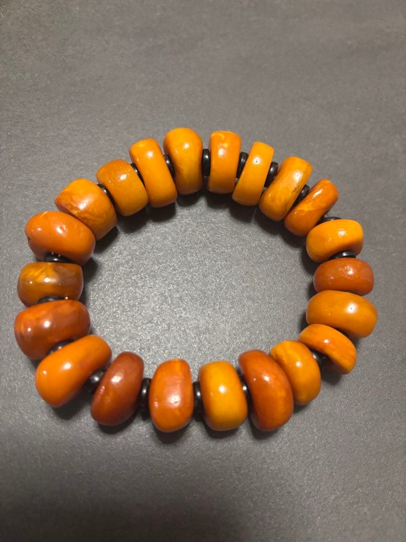 老蜜蜡 手串｜アンバー ブレスレット｜天然琥珀｜ヴィンテージ
