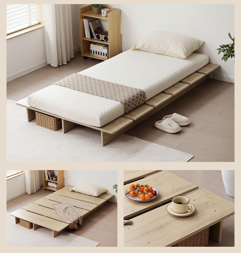 超人気！【幅100cm】ベッド 脚付き おしゃれ 一人暮らし木目調Natural