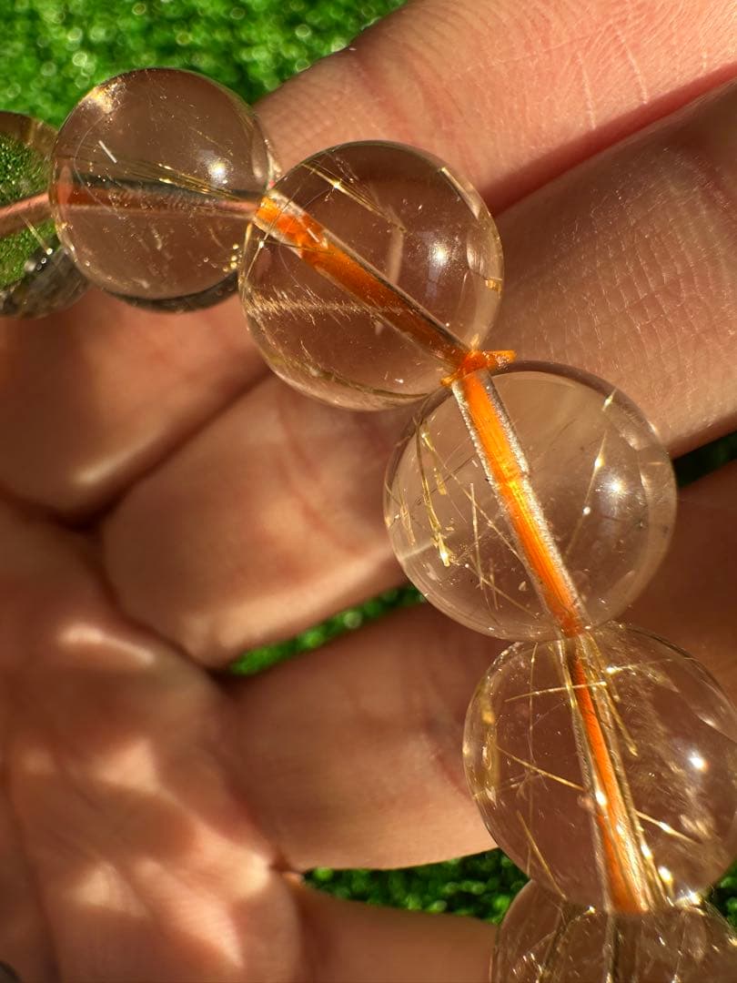 ルチルクォーツ ブレスレット 12mm玉 17cm 天然石