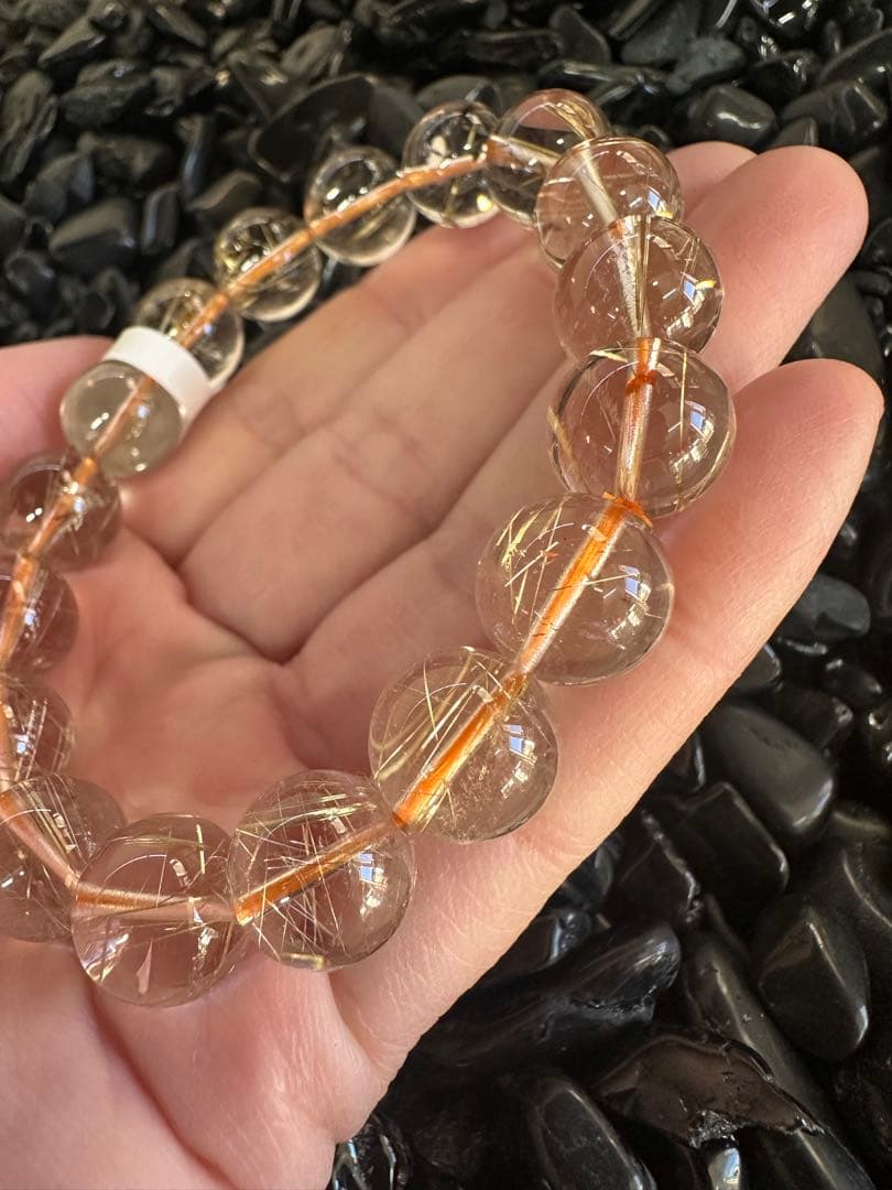 ルチルクォーツ ブレスレット 12mm玉 17cm 天然石