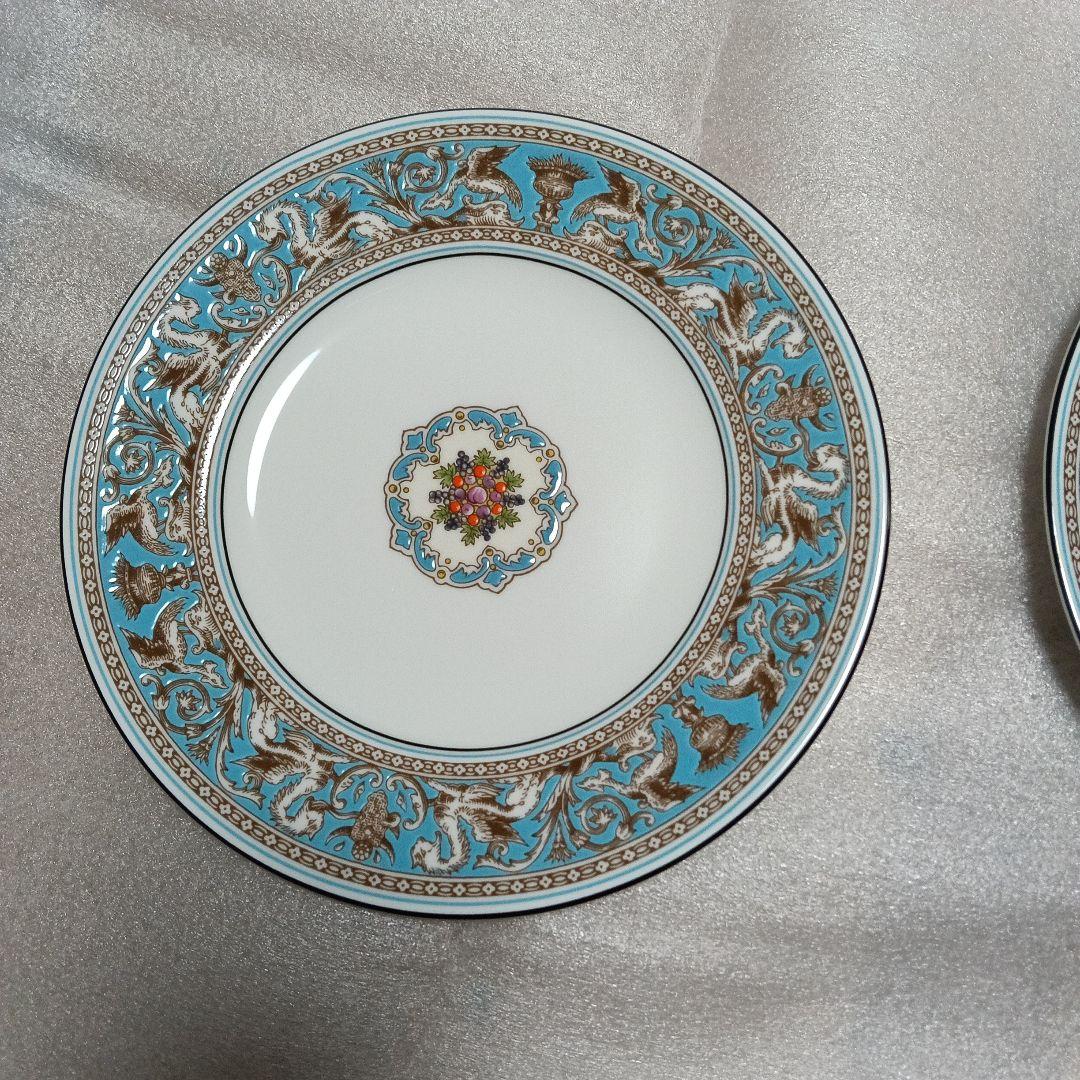 ウェッジウッド【フロレンティーンターコイズ】20.5cm プレート 5枚 黒壺
