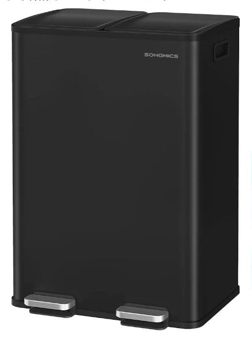 ゴミ箱 分別 2x30L ふた付きダストボックス キッチン用 ペダル式 ブラック