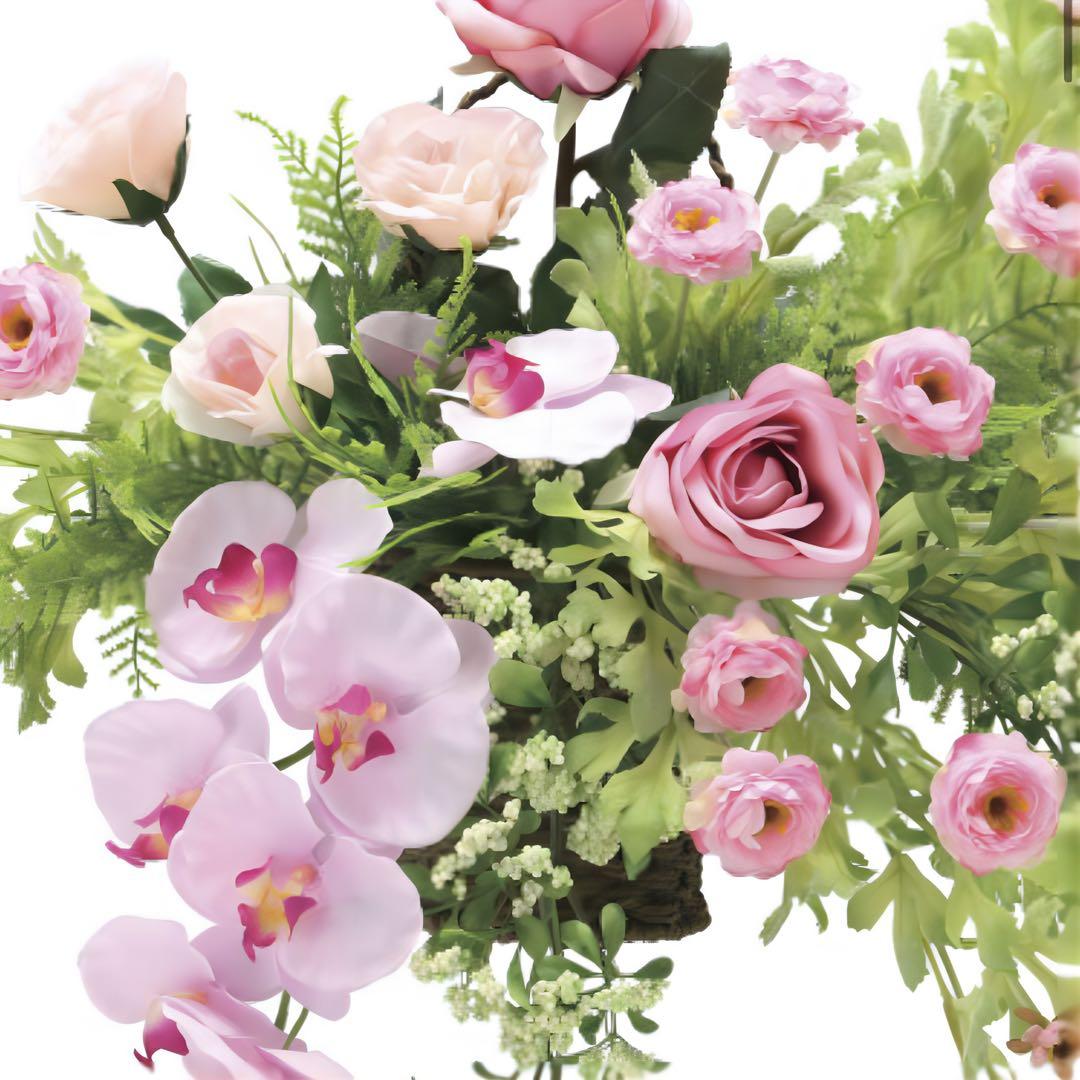 光触媒　人工観葉植物　ウォールグリーン　フェイクグリーン　壁掛けクリスティピンク