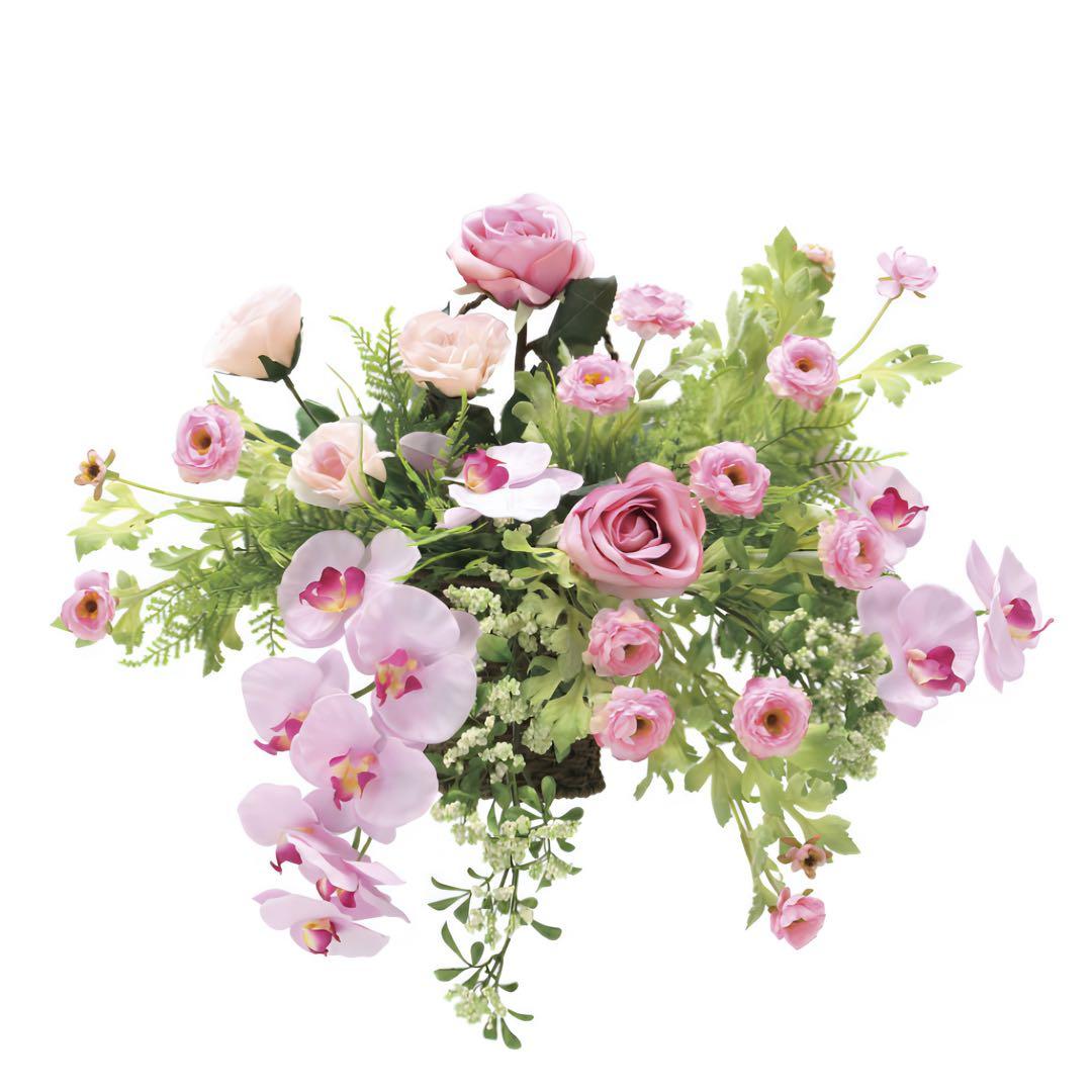 光触媒　人工観葉植物　ウォールグリーン　フェイクグリーン　壁掛けクリスティピンク