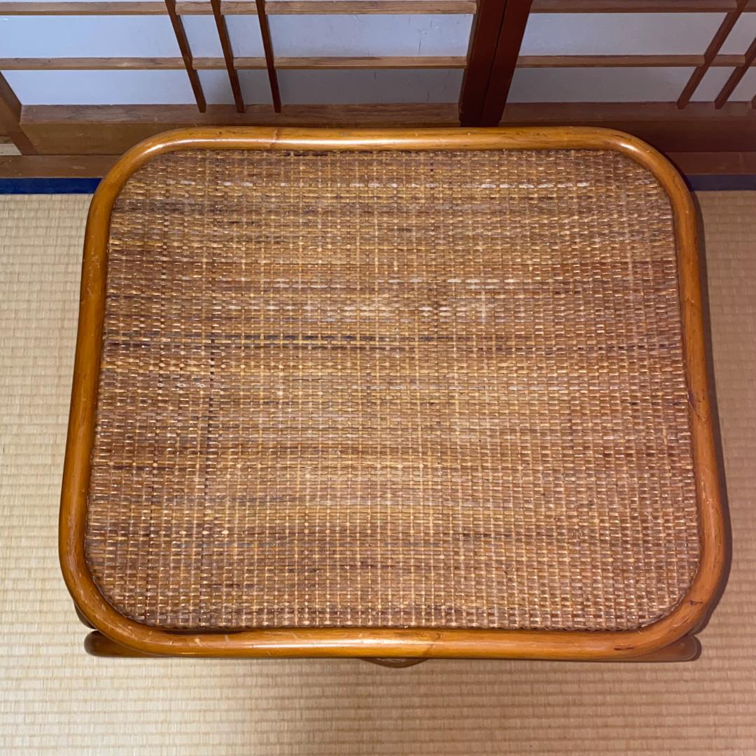 ラタン 籐 チェスト 棚 回転式 2段 引出し1口 籠 W55 D50 H57