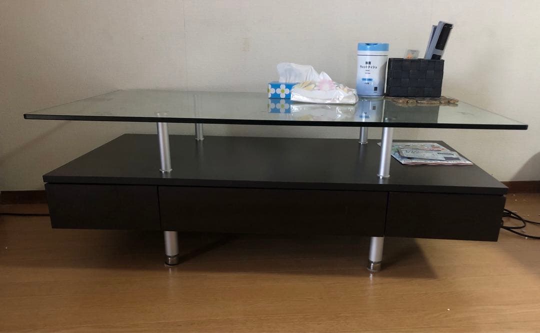 ニトリ センターテーブル ローテーブル ガラス 引き取り - メルカリ