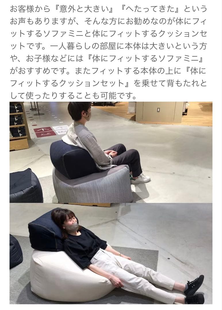 【廃盤】体にフィットするソファ 人をダメにするクッション 無印良品【2個セット】