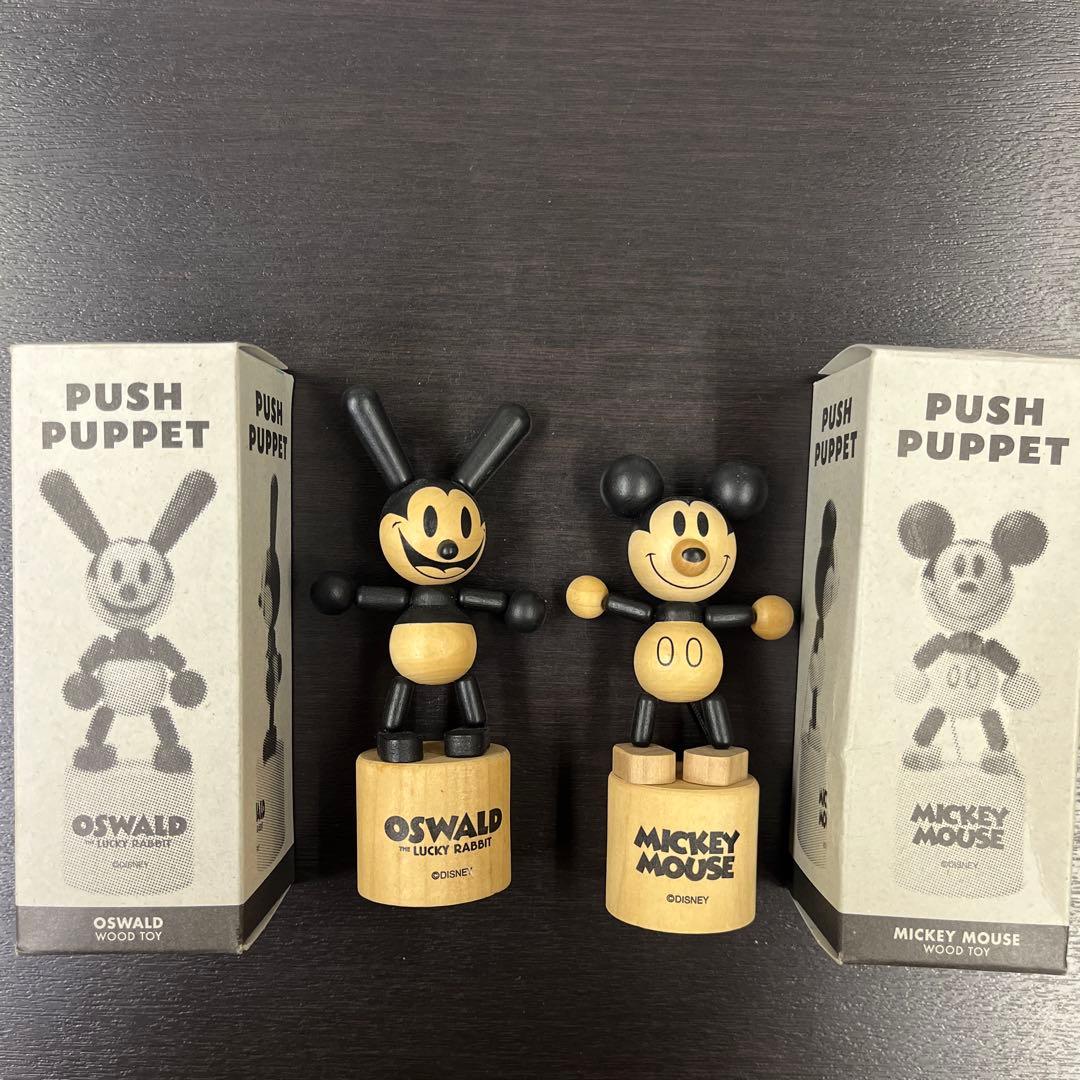 オズワルド プッシュパペット 木製　ミッキーマウス　ディズニー　オールドミッキー
