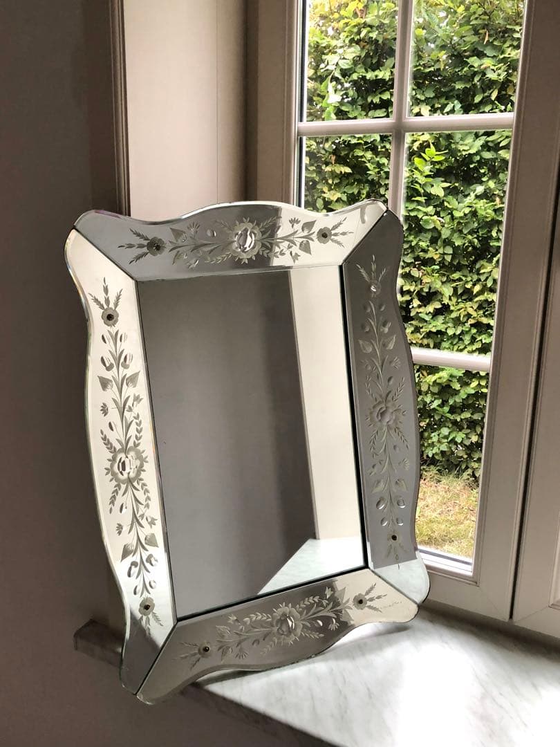 ベネチアンミラー　フランス　アンティーク　ヴィンテージミラー 鏡　ブロカント