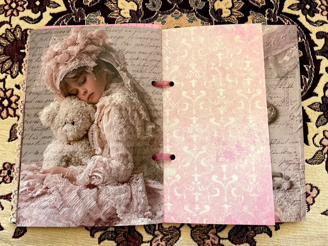 ハンドメイド☆ジャンクジャーナル雑記帳(pink antique) メモ束帳