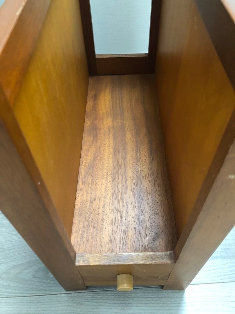 【希少】ヴィンテージレトロ　花柄木製マガジンラック