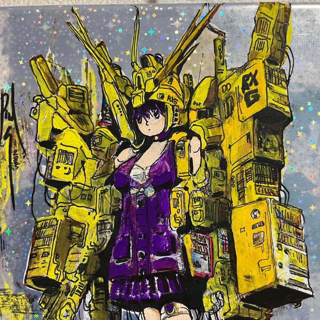 アニメスタイルのガンダム女子高生アートキャンバス