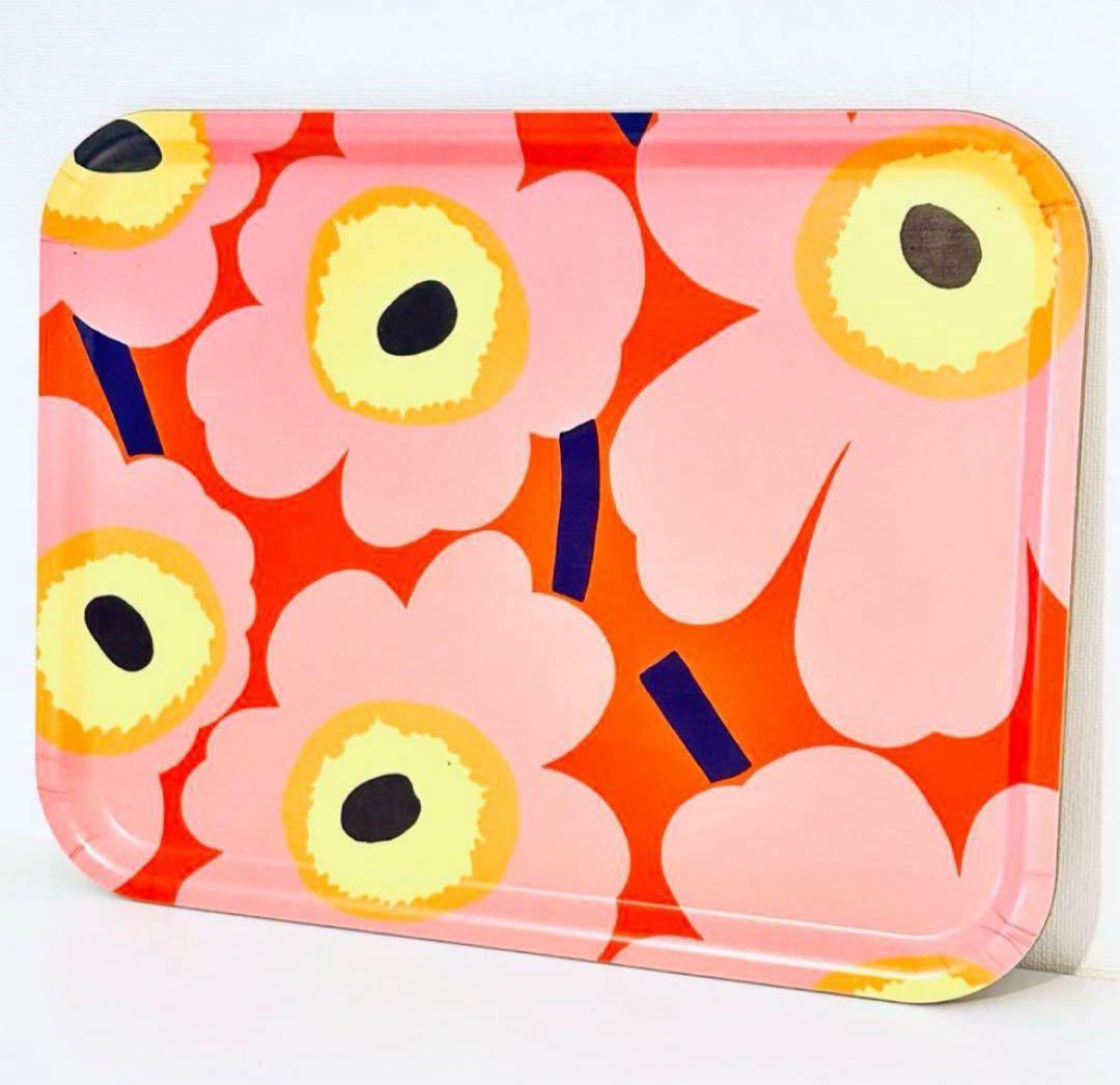 839【特大サイズ43cm x 33cm】廃盤marimekkoトレイ②ウニッコ