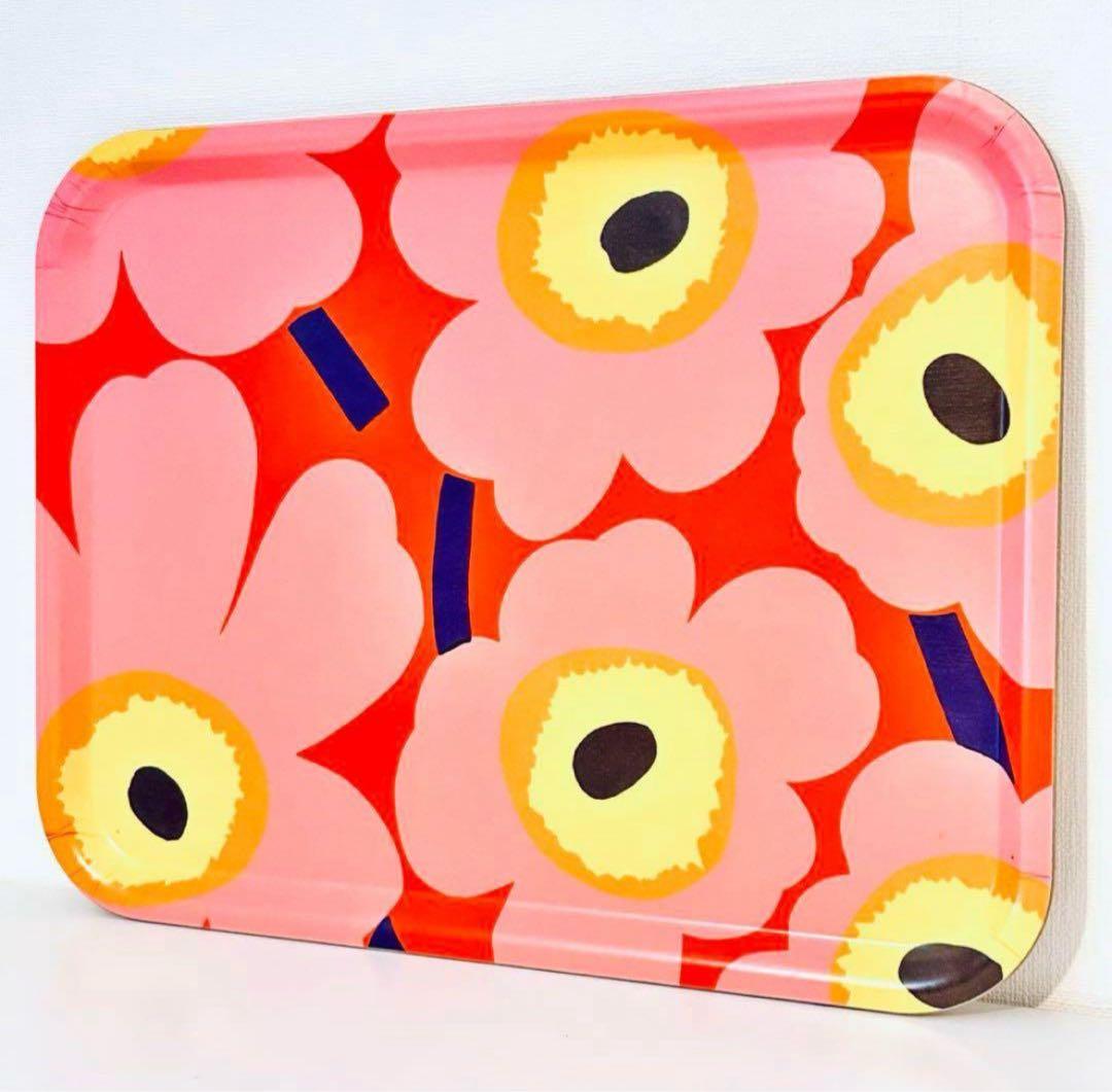 839【特大サイズ43cm x 33cm】廃盤marimekkoトレイ②ウニッコ