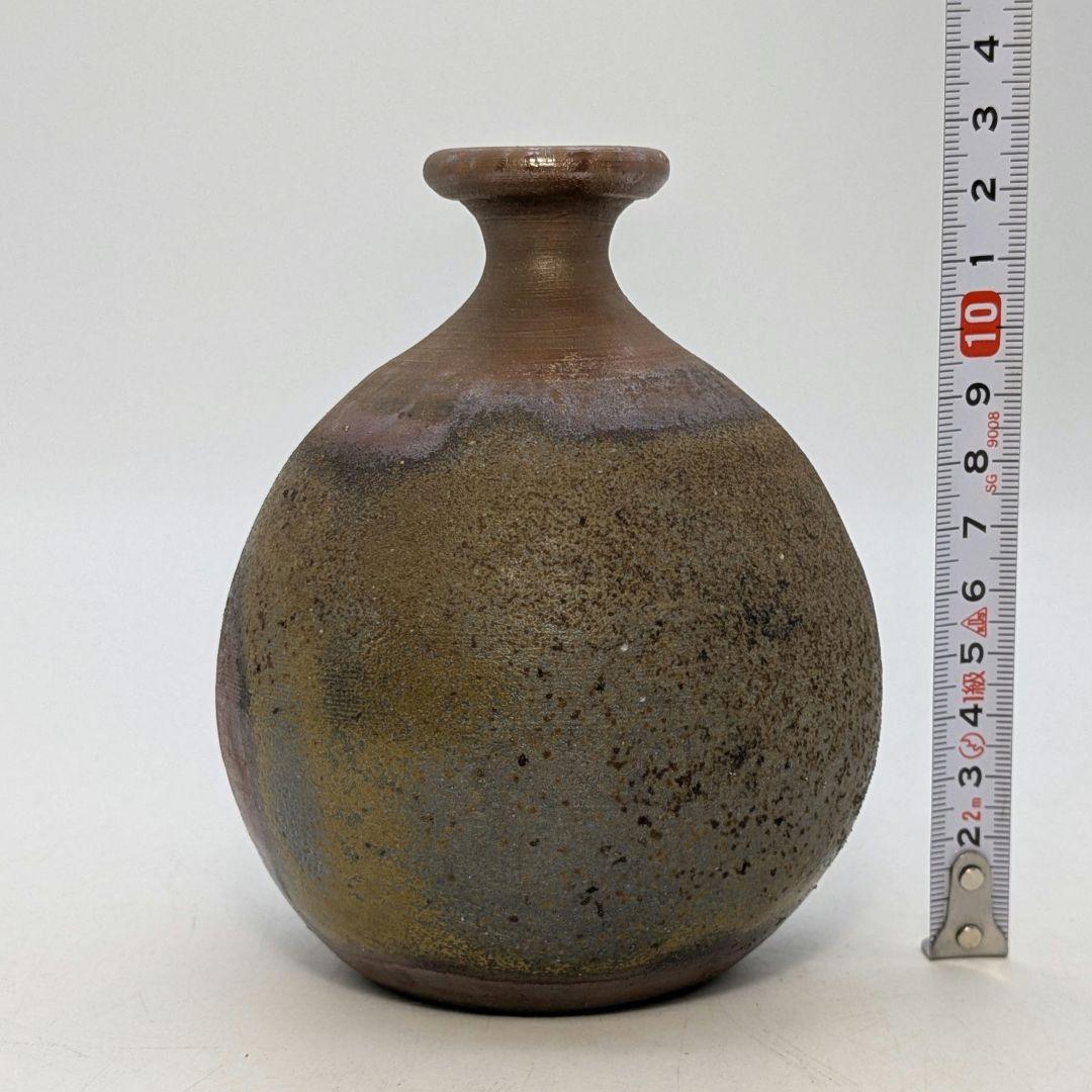 行吉学 備前焼 ゴマ窯変徳利 共箱共布栞 とっくり 酒器 食器 一輪挿し