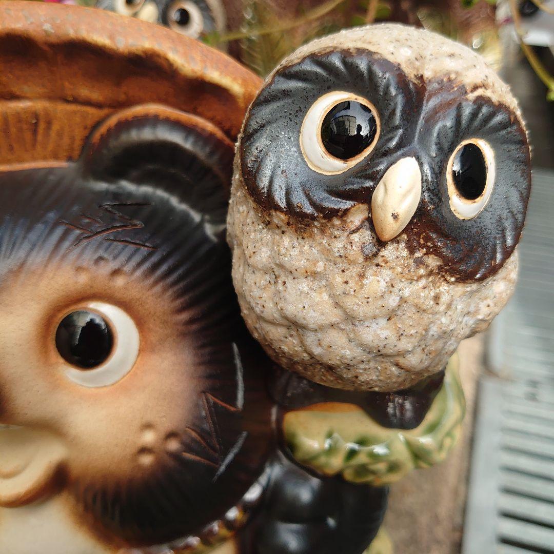 信楽焼 9号ふくろう蛙付き 満願狸 たぬき タヌキ - メルカリ