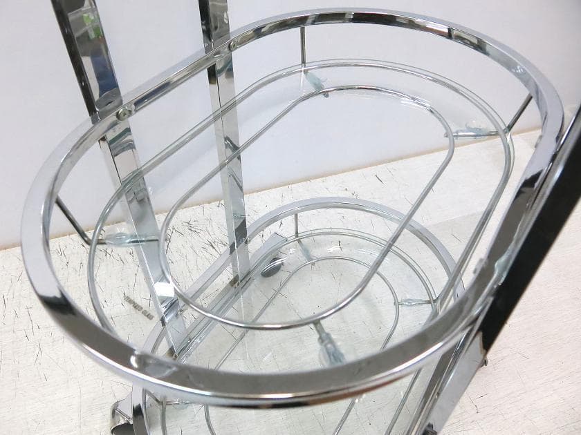 ガラスワゴン☆キャスター付き☆ステンレス キッチンラック