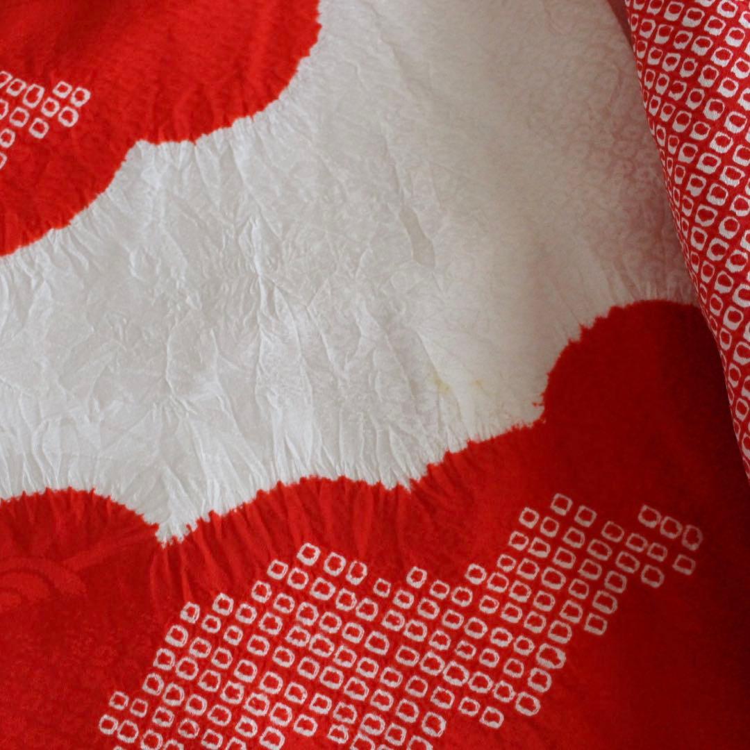 七五三 3歳 女の子 子供 正絹 赤 着物 被布 セット