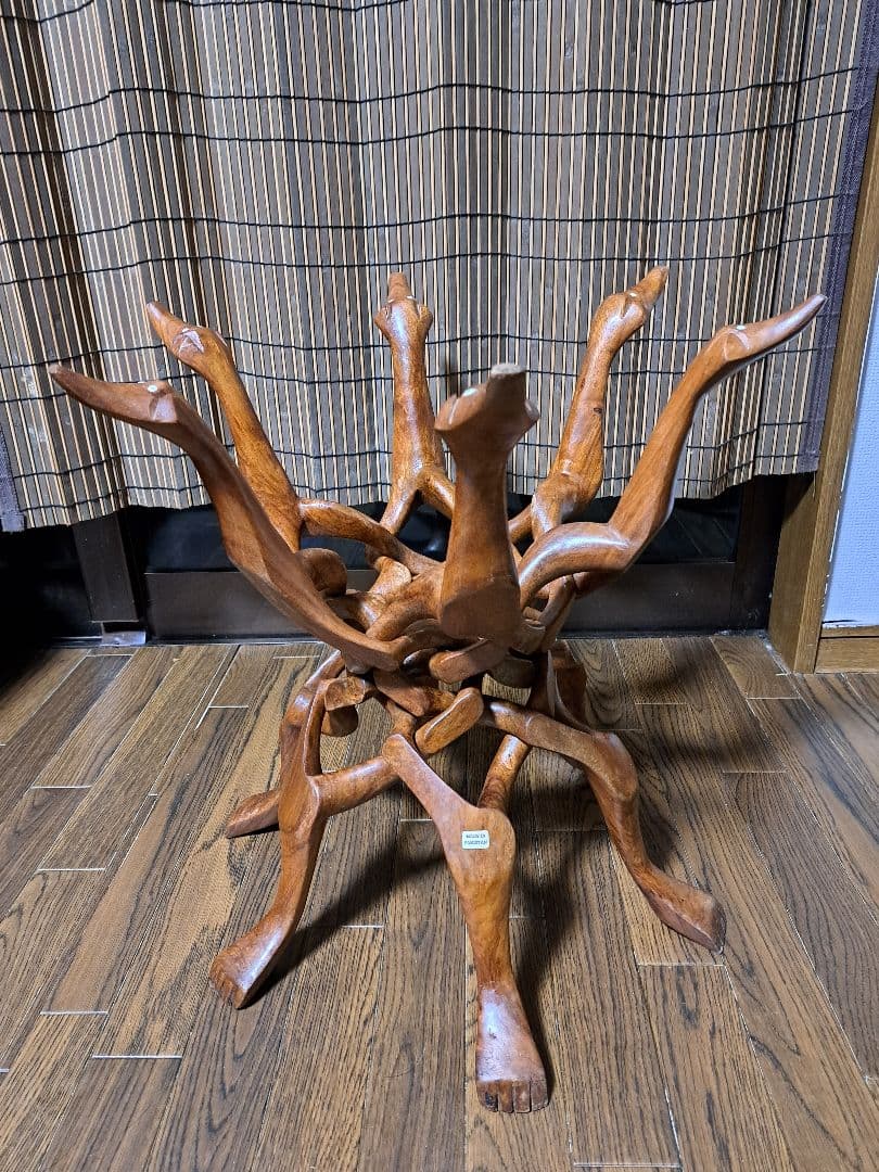 ♡木製一刀彫り　特大　びん玉・浮き玉・ガラス玉♡