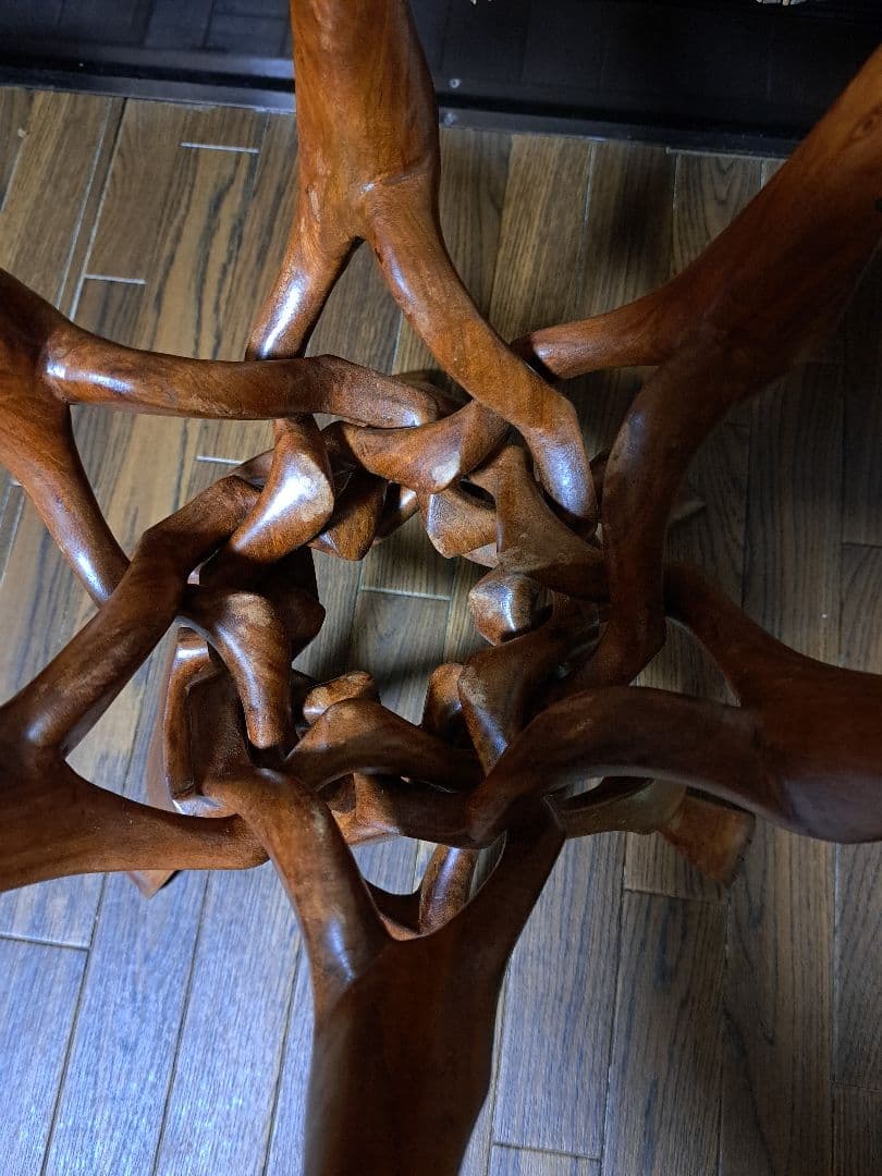 ♡木製一刀彫り　特大　びん玉・浮き玉・ガラス玉♡