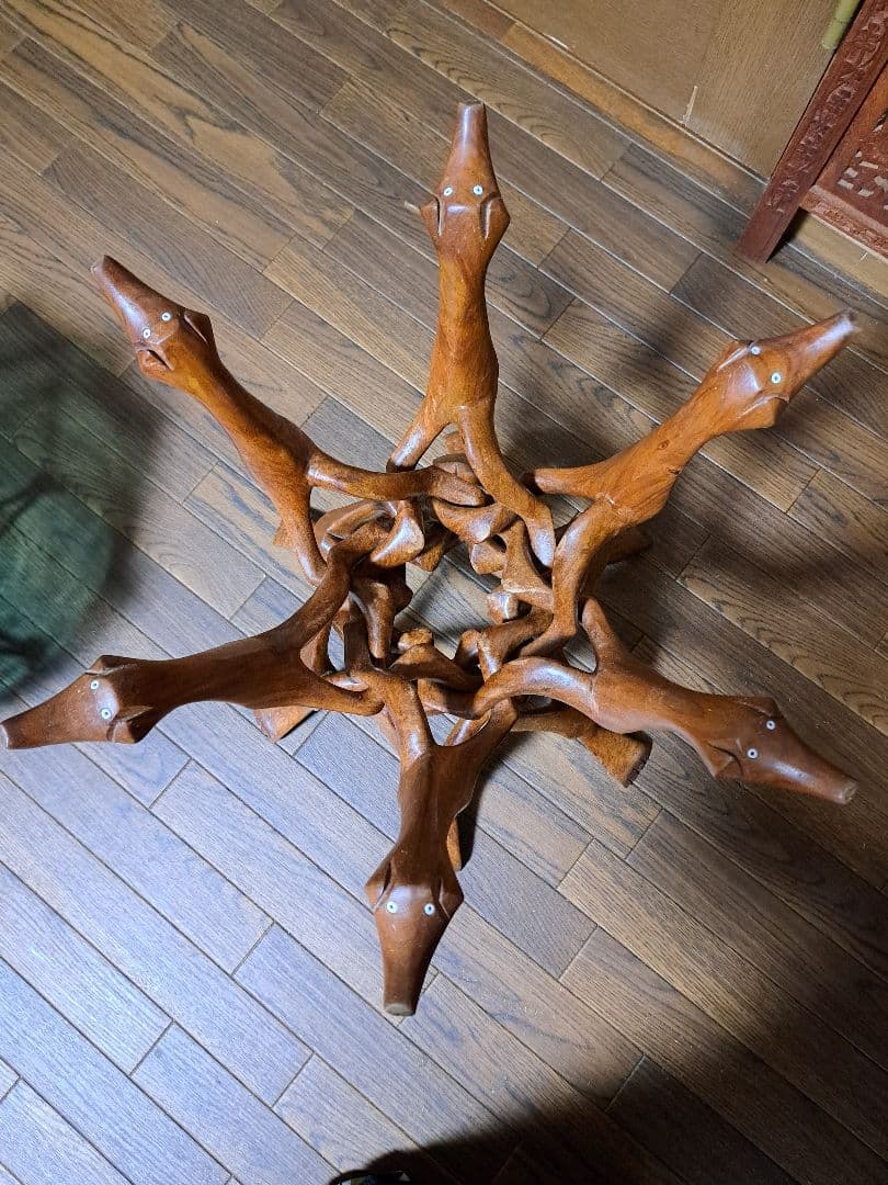 ♡木製一刀彫り　特大　びん玉・浮き玉・ガラス玉♡