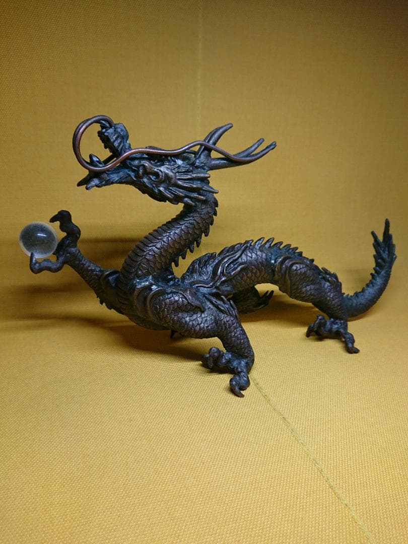 龍　銅製　ブロンズ像　2.5kg　置物　インテリア　工芸品　美術品　A2595