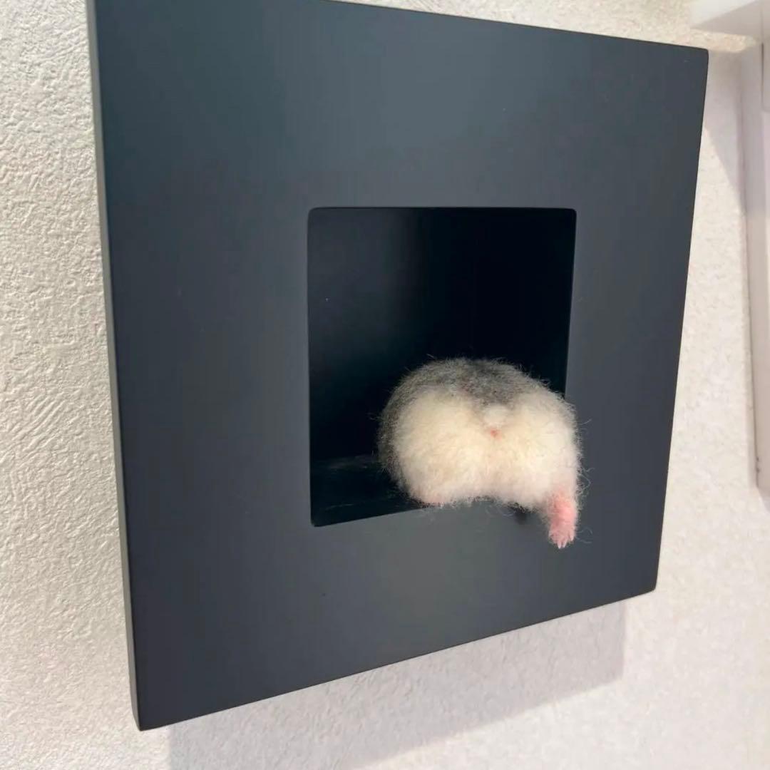 作家　羊毛フェルト　ハムスター　ハムケツ　太田光美　マスコット　アート　壁掛け