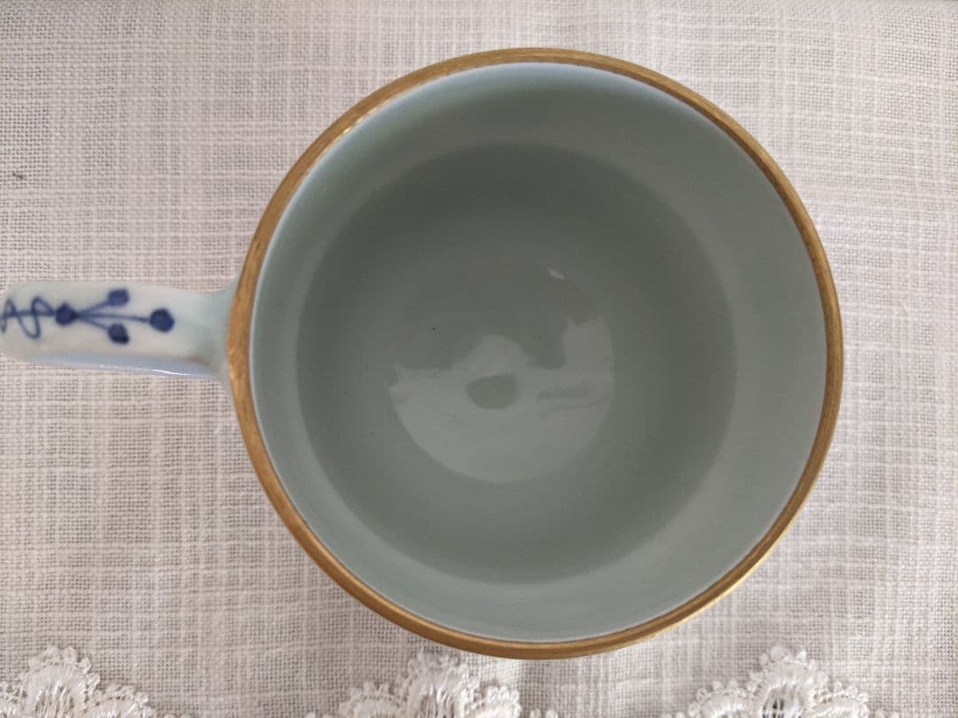 手描き　清水焼　北村賀善　洋花デザイン