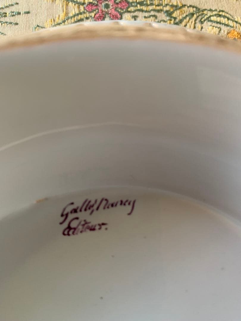 フランスアンティーク　破格エミールガレ細かく描かれた花柄が素敵なコンポティエ！