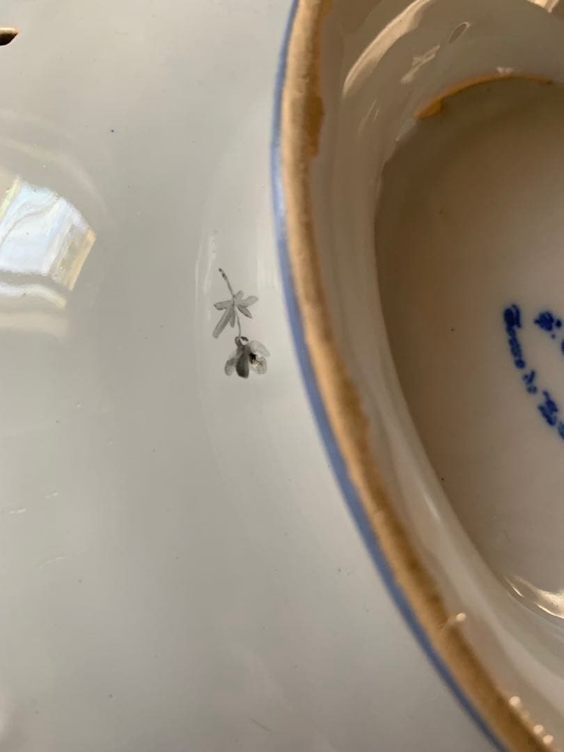 フランスアンティーク　破格エミールガレ細かく描かれた花柄が素敵なコンポティエ！