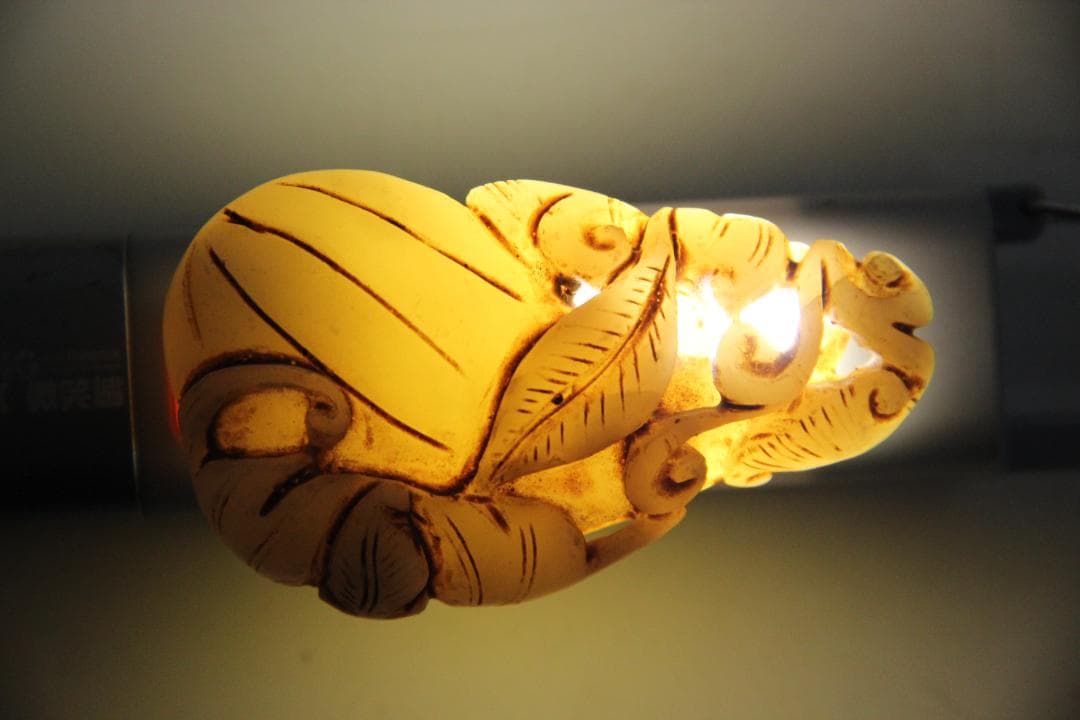 中国美術 和田玉 玉佩 白玉 彫刻 瓜果文 飾り物 古玉 時代物 EG29-3