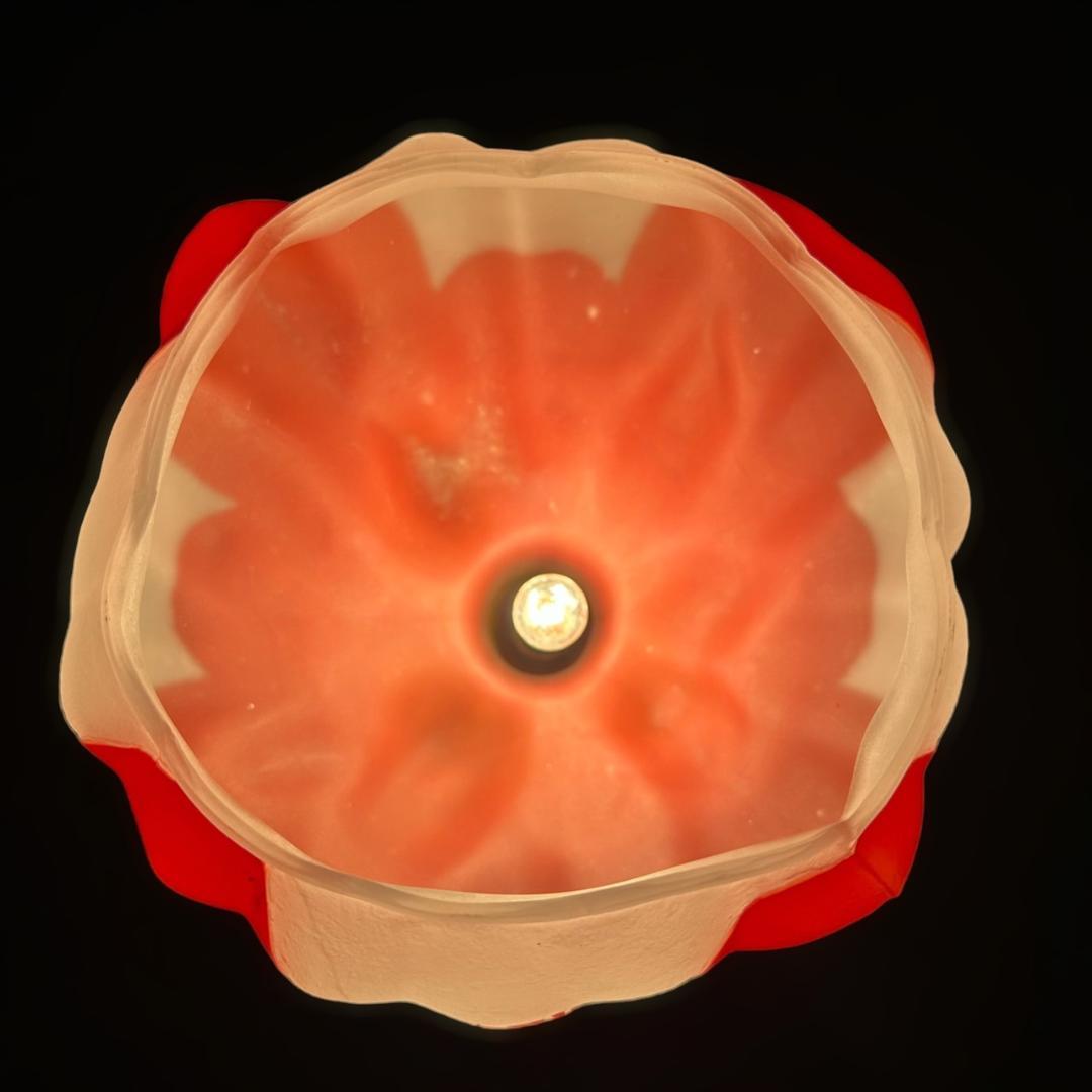 エミールガレ フラワー型卓上照明 技法スフレ被せガラス高さ22