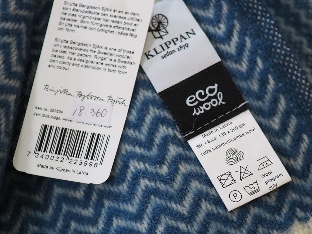 クリッパン ブランケット　quilt indigo スロー スウェーデン