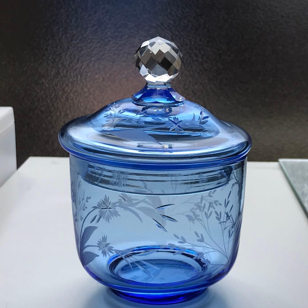 優しいお花★オールドサンルイSt Louisボンボニエール♡ジャポニズム♡菓子器