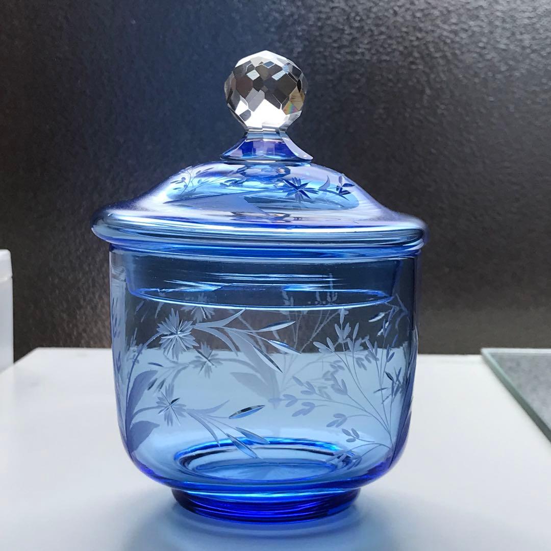 優しいお花★オールドサンルイSt Louisボンボニエール♡ジャポニズム♡菓子器