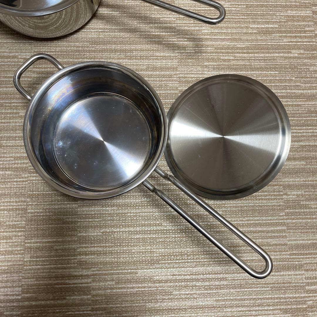 geo PRODUCT 蓋付き 片手鍋 ３点セット 14cm/16cm/18cm