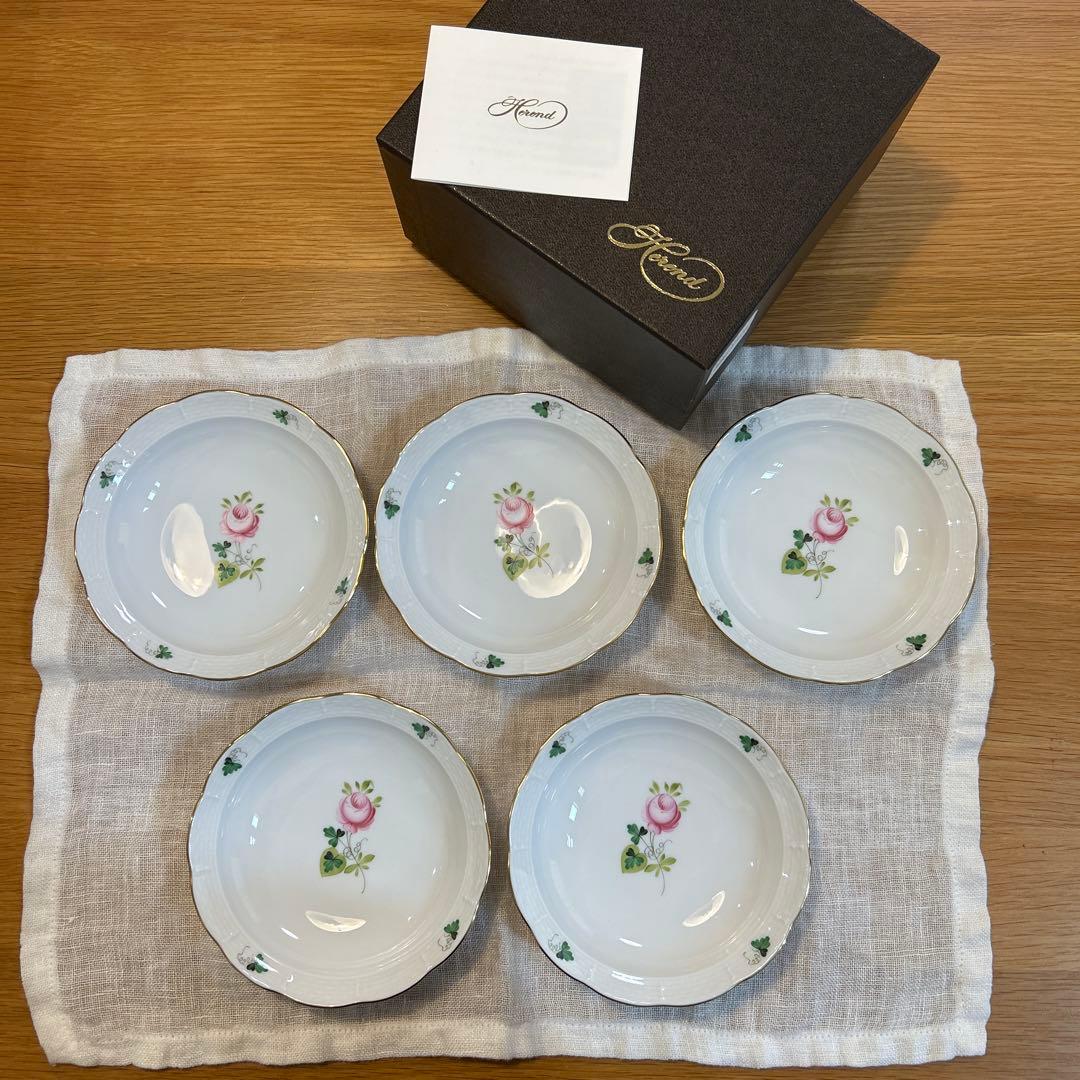 Herend ウィーンの薔薇　オリエンタルボウル　L サイズ　5枚セット　箱あり