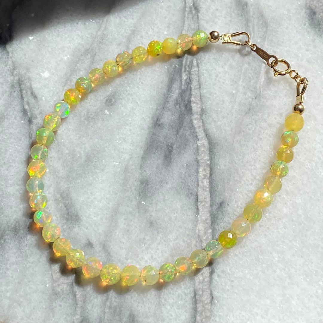 14kgf 高品質　エチオピアオパール ブレスレット 天然石