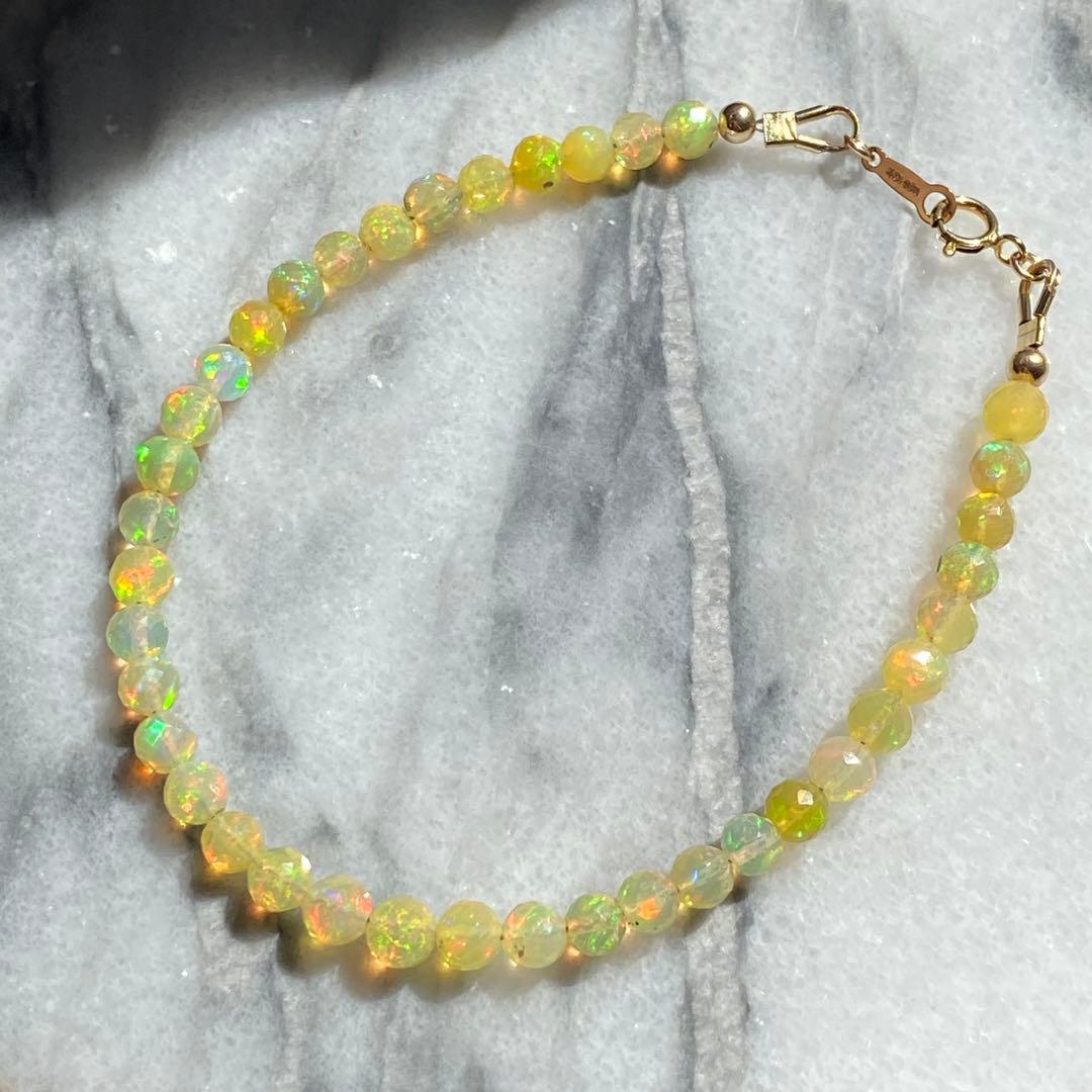 14kgf 高品質　エチオピアオパール ブレスレット 天然石