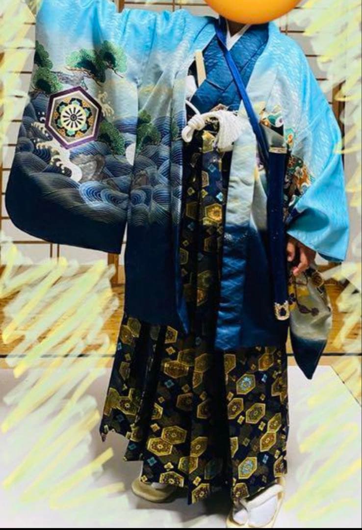 七五三 羽織袴13点フルセット！3〜５歳男児用 送料込み