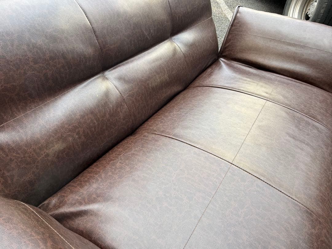 セルタン　ブラウン 2人掛けソファ 脚部付き