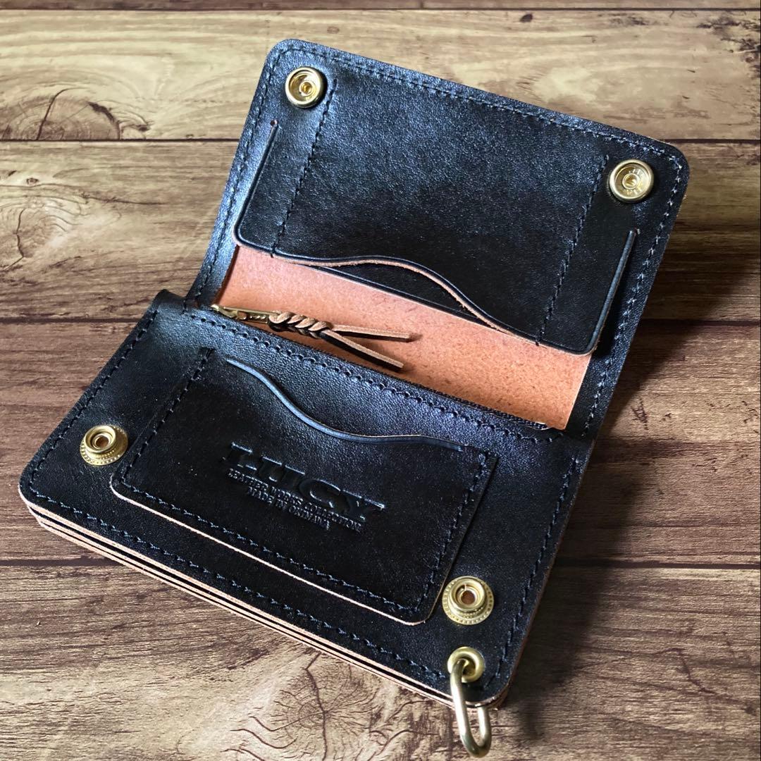 【★RAT★】ミドルトラッカーウォレット茶芯ブラック【お札を折らずに収納】