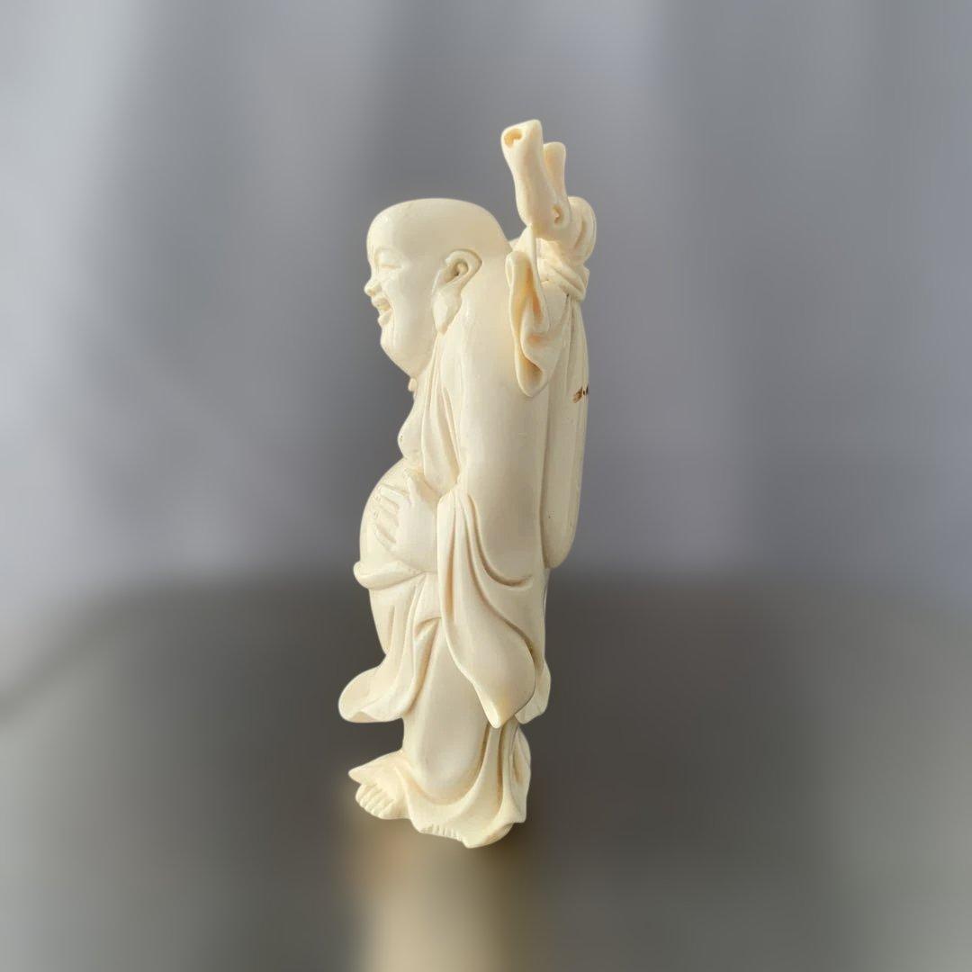 【詳細不明】時代物　置物　荷物を担ぐ太った男