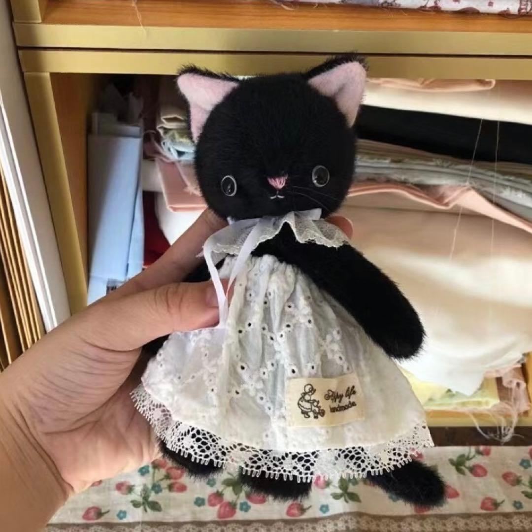 着せ替えねこちゃん 黒猫 ぬいぐるみ 海外作家様 ハンドメイド 創作