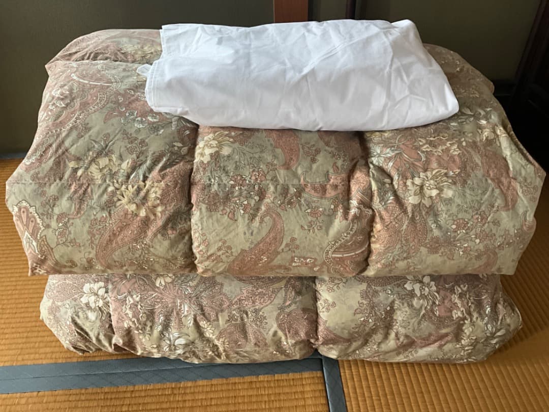 値下中！（新品・未使用）羽毛ふとん　2枚セット（夏用、冬用）、カバー1枚付