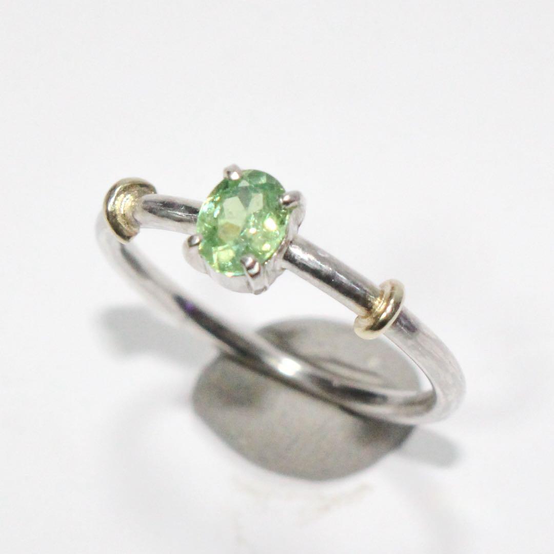 テリ艶⭐︎ナミビア産デマントイドガーネットのK10小ワッカシルバー