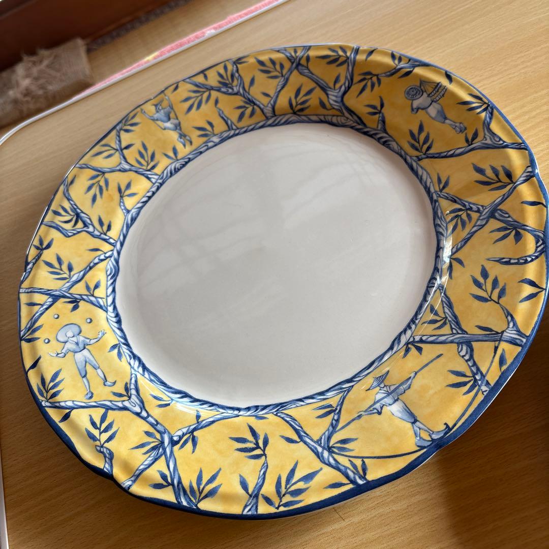 希少・29cm】Gien ジアン バラディン 大皿 プレート フランス製2枚組