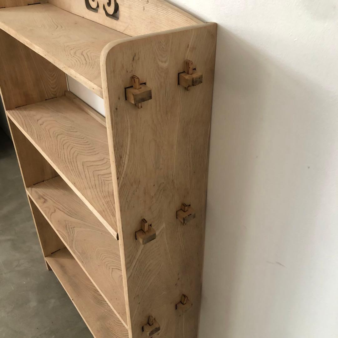 レトロ　アンティーク　古道具　古家具　剥離家具　ストリップド　本棚　食器棚