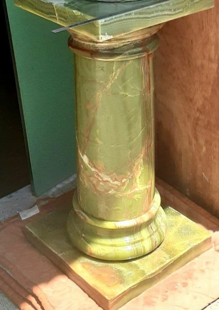 お引き取り専用　グリーンオニキス(オニックス)　天然大理石　円柱型飾り台ポール
