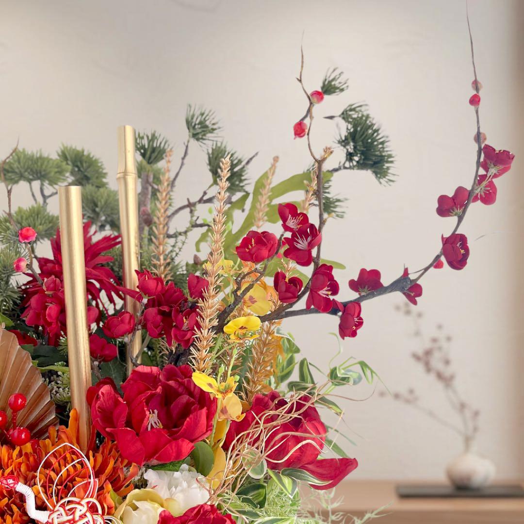 ⑥ 【特大70cm】門松 LL 豪華松竹梅アレンジメント／店舗・商業施 新年飾り
